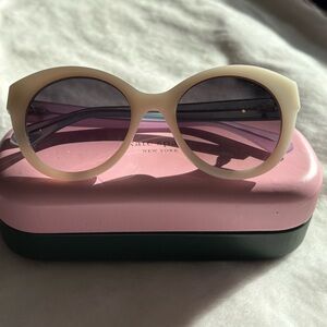 Kate Spade Cream Frame with Purple Lenses Sunglasses